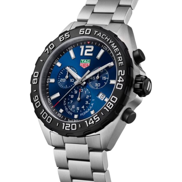 Shop Tag Heuer Formula 1 Chronograph Blue Dial Silver Steel Strap Watch for Men - CAZ101AV.BA0842 in USA