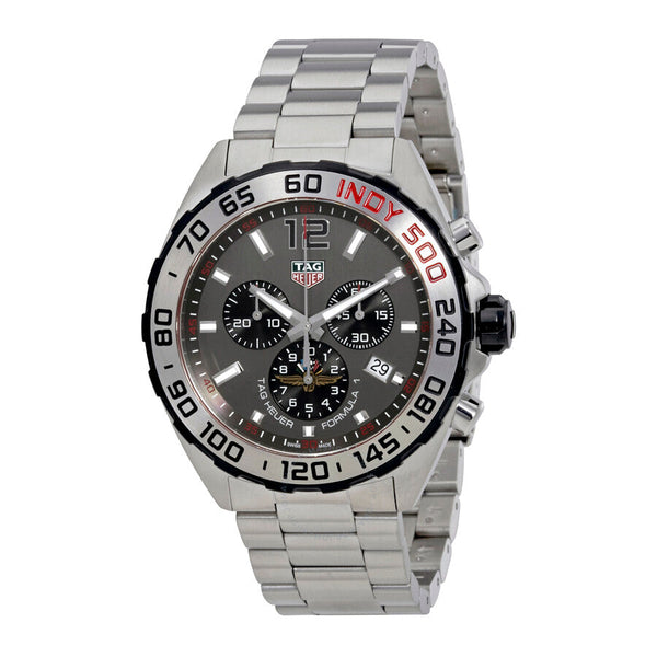 Shop Tag Heuer Formula 1 Chronograph Indy 500 Special Edition Grey Dial Silver Steel Strap Watch for Men - CAZ1016.EB0058 in USA
