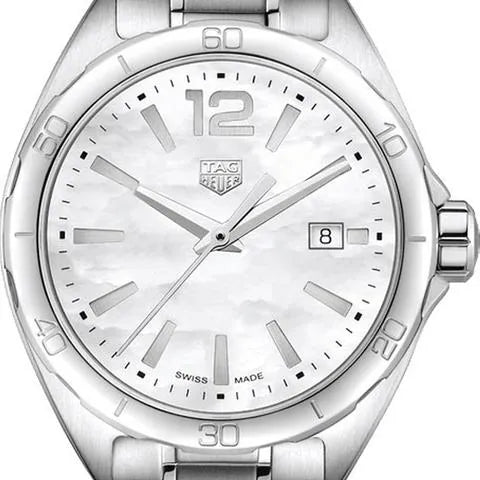 Shop Tag Heuer Formula 1 Quartz Mother of Pearl White Dial Silver Steel Strap Watch for Women - WBJ1418.BA0664 in USA