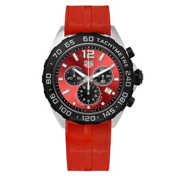 Shop Tag Heuer Formula 1 Chronograph Red Dial Red Rubber Strap Watch for Men - CAZ101AN.FT8055 in USA