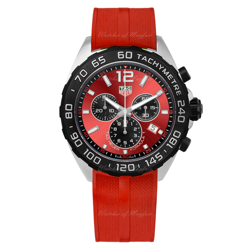 Tag Heuer Formula 1 Chronograph Red Dial Red Rubber Strap Watch for Men - CAZ101AN.FT8055 Buy Now By Tag Heuer