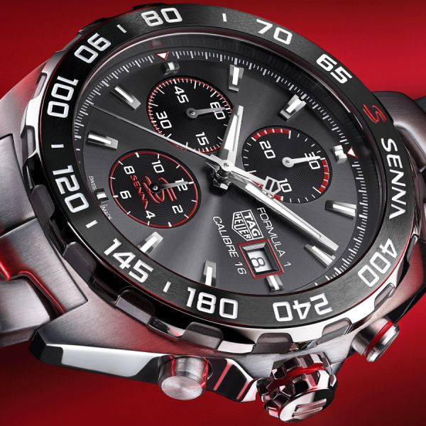 Tag Heuer Formula 1 Chronograph Senna Grey Dial Silver Steel Strap Watch for Men - CAZ201D.BA0633 Buy Now By Tag Heuer