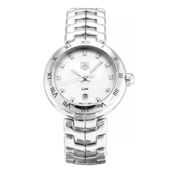 Shop Tag Heuer Link Diamonds Mother of Pearl Dial Silver Steel Strap Watch for Women - WAT1417.BA0954 in USA
