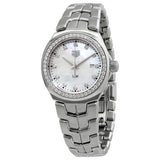 Shop Tag Heuer Link Quartz Diamonds Mother of Pearl Dial Silver Steel Strap Watch for Women - WBC1316.BA0600 in USA