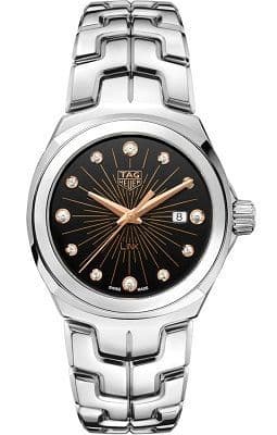 Shop Tag Heuer Link Quartz Black Dial Silver Steel Strap Watch for Women - WBC131F.BA0649 in USA