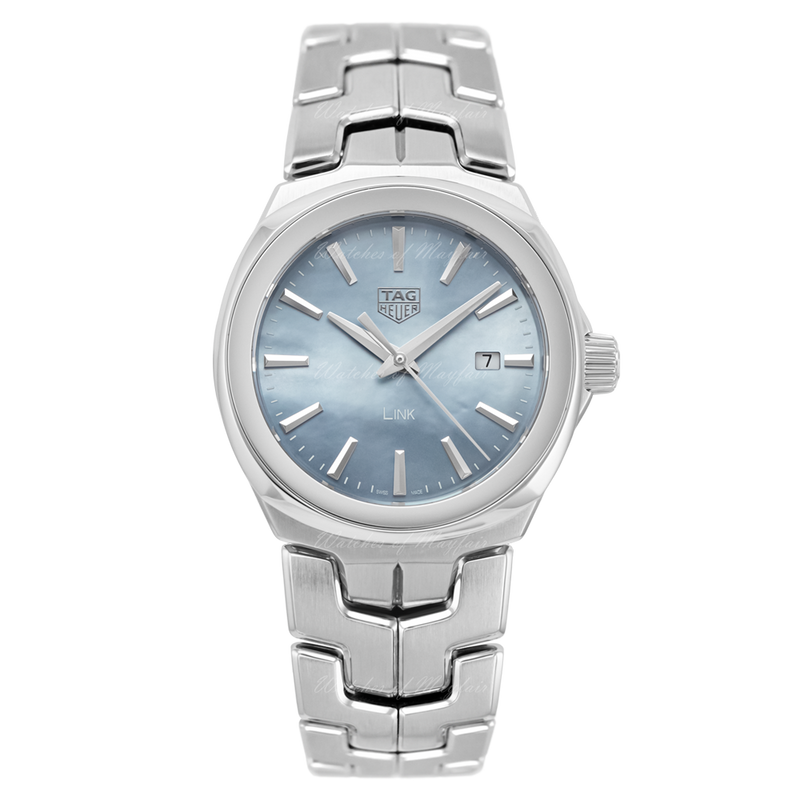 Shop Tag Heuer Link Quartz Mother of Pearl Dial Silver Steel Strap Watch for Women - WBC1311.BA0600 in USA