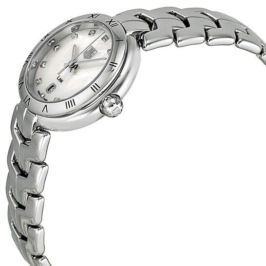 Shop Tag Heuer Link Diamonds Mother of Pearl Dial Silver Steel Strap Watch for Women - WAT1417.BA0954 in USA