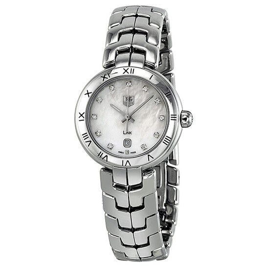 Shop Tag Heuer Link Diamonds Mother of Pearl Dial Silver Steel Strap Watch for Women - WAT1417.BA0954 in USA