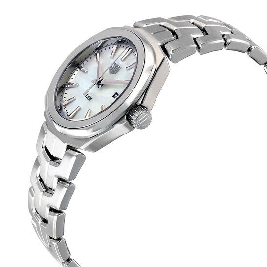 Shop Tag Heuer Link Quartz Mother of Pearl Dial Silver Steel Strap Watch for Women - WBC1310.BA0600 in USA