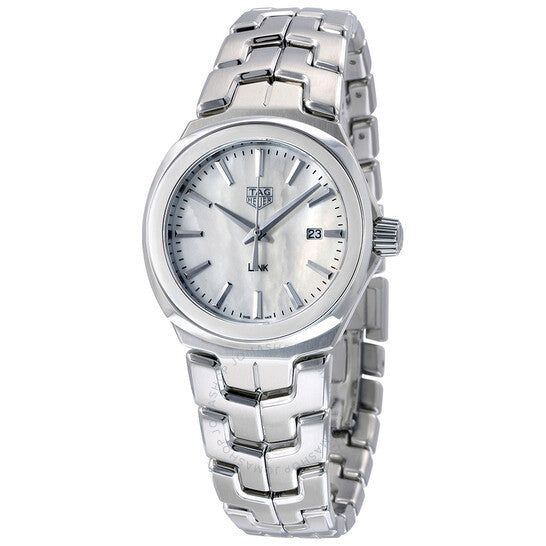 Shop Tag Heuer Link Quartz Mother of Pearl Dial Silver Steel Strap Watch for Women - WBC1310.BA0600 in USA