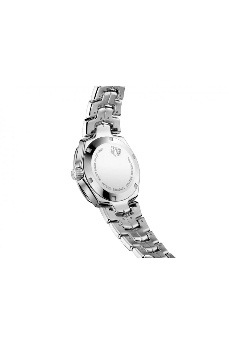 Shop Tag Heuer Link Quartz Diamonds Black Dial Silver Steel Strap Watch for Men - WBC131G.BA0649 in USA