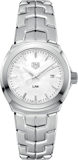 Shop Tag Heuer Link Quartz Mother of Pearl Dial Silver Steel Strap Watch for Women - WBC1310.BA0600 in USA