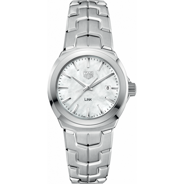 Shop Tag Heuer Link Quartz Mother of Pearl Dial Silver Steel Strap Watch for Women - WBC1310.BA0600 in USA