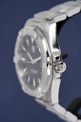 Tag Heuer Aquaracer 41mm Quartz Black Dial Silver Steel Strap Watch for Men - WAY1110.BA0928