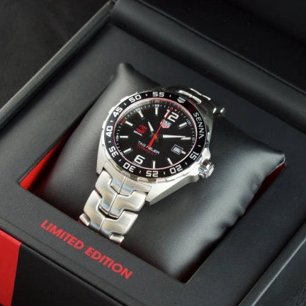Shop Tag Heuer Formula 1 Senna Limited Edition Black Dial Silver Steel Strap Watch for Men - WAZ1012.BA0883 in USA