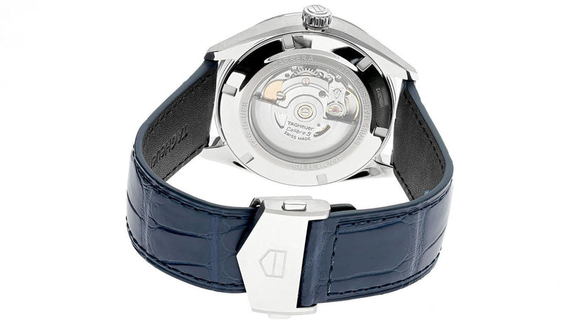 Tag Heuer Carrera Day Date Blue Dial Blue Leather Strap Watch for Men - WBN2012.FC6502 Buy Now By Tag Heuer