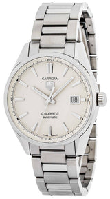 Tag Heuer Carrera Automatic Caliber 5 White Dial Silver Steel Strap Watch for Men - WAR211B.BA0782 Buy Now By Tag Heuer