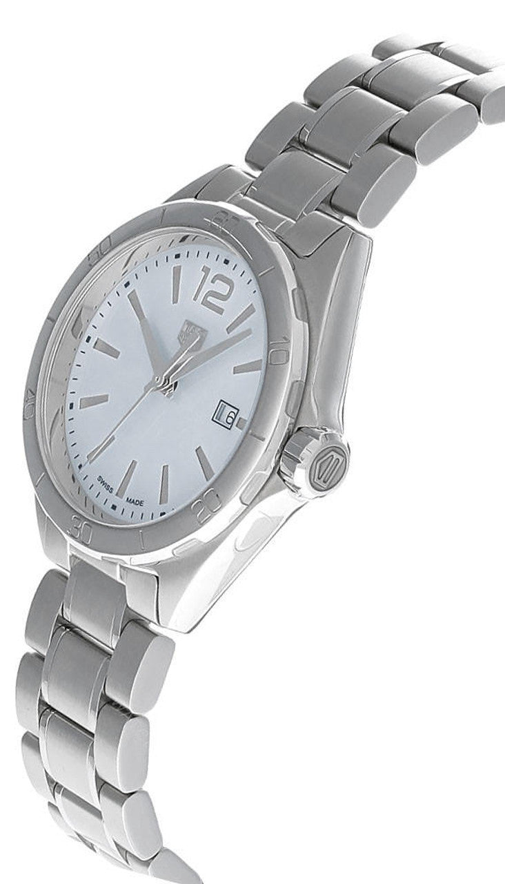 Shop Tag Heuer Formula 1 Quartz Mother of Pearl White Dial Silver Steel Strap Watch for Women - WBJ1418.BA0664 in USA
