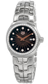 Shop Tag Heuer Link Quartz Diamonds Black Dial Silver Steel Strap Watch for Men - WBC131G.BA0649 in USA