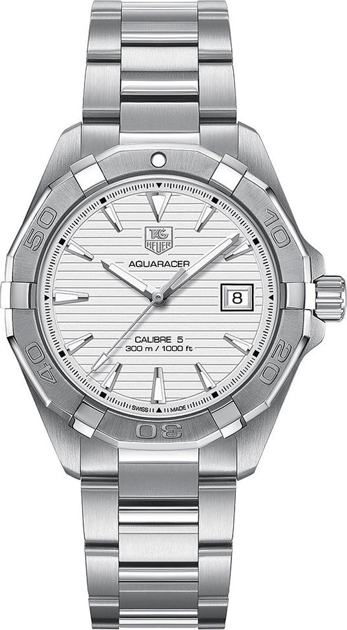 Tag Heuer Aquaracer Automatic White Dial Silver Steel Strap Watch for Men - WAY2111.BA0928 Buy Now By Tag Heuer