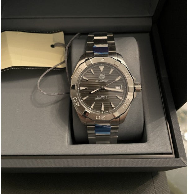 Tag Heuer Aquaracer Automatic Anthracite Grey Dial Silver Steel Strap Watch for Men - WAY2113.BA0928 Buy Now By Tag Heuer