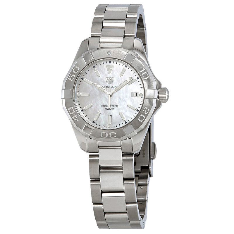 Shop Tag Heuer Aquaracer Mother of Pearl Dial Silver Steel Strap Watch for Women - WBD131A.BA0748 in USA