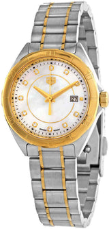 Shop Tag Heuer Formula 1 Diamonds Mother of Pearl White Dial Two Tone Steel Strap Watch for Women - WBJ1421.BB0648 in USA