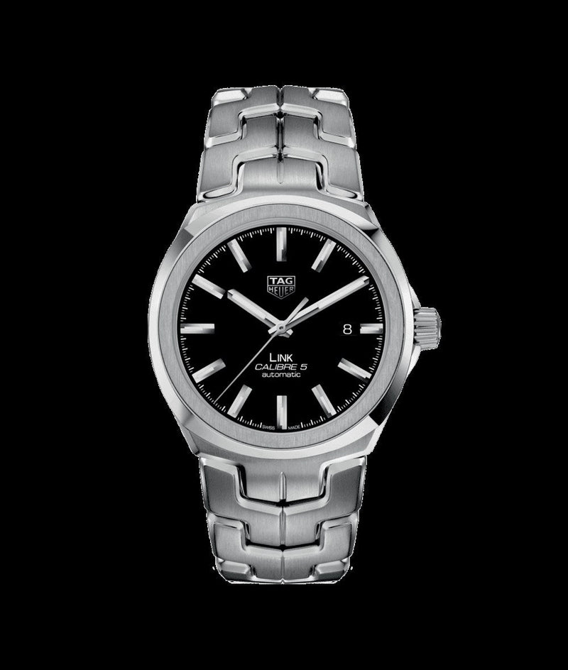 Shop Tag Heuer Link Quartz Black Dial Silver Steel Strap Watch for Women - WBC2110.BA0603 in USA