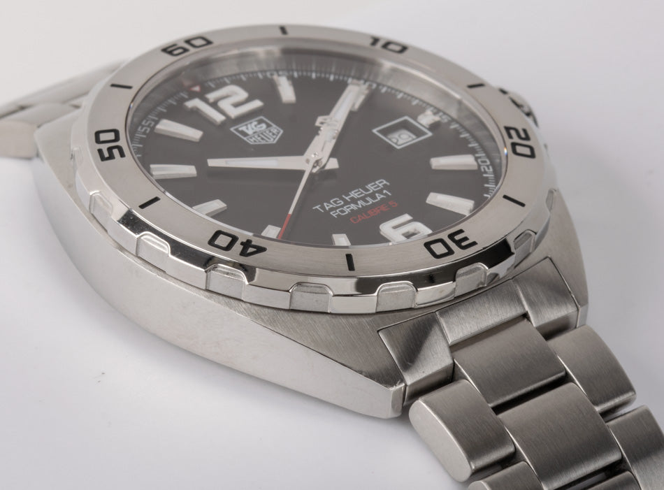 Tag Heuer Formula 1 Automatic Black Dial Silver Steel Strap Watch for Men - WAZ2113.BA0875
