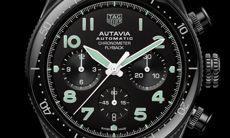 Tag Heuer Autavia Chronometer Flyback Chronograph Black Dial Black Leather Strap Watch for Men - CBE511C.FC8280 Buy Now By Tag Heuer