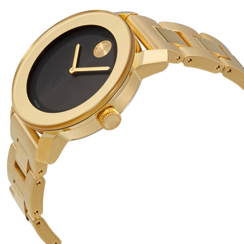 Shop Movado Bold Black Dial Gold Steel Strap Unisex Watch - 3600397 in USA