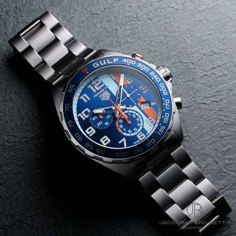Tag Heuer Formula 1 Gulf Edition Chronograph Blue Dial Silver Steel Strap Watch for Men - CAZ101AT.BA0842 Buy Now By Tag Heuer