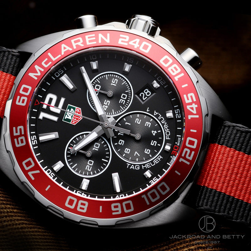Tag Heuer Formula 1 McLaren Limited Edition Chronograph Black Dial Two Tone NATO Strap Watch for Men - CAZ1112.FC8188 Buy Now By Tag Heuer