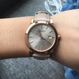 Burberry The City Beige Dial Beige Leather Strap Watch for Women - BU9207 Buy Now By Burberry