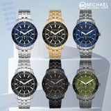 Michael Kors Chronograph Cunningham Multifunction Blue Dial Grey Steel Strap Watch For Men - MK7155 Buy Now By Michael Kors