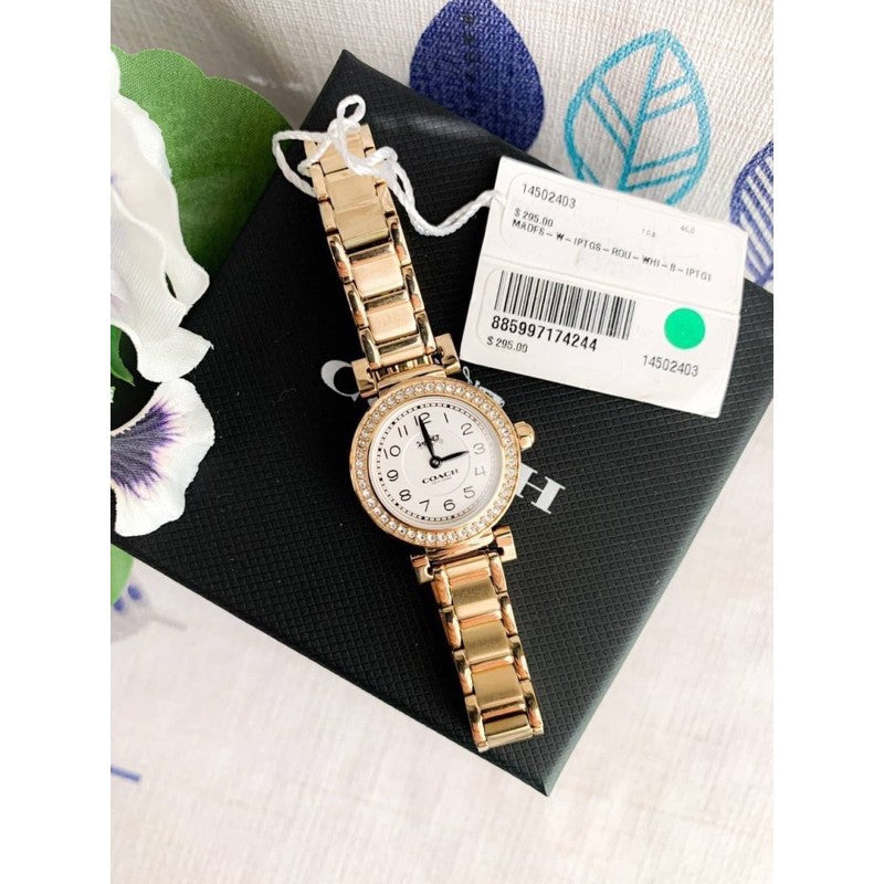 Coach Madison White Dial Gold Steel Strap Watch for Women - 14502403 Buy Now By Coach