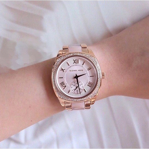 Michael Kors Bryn Rose Gold Dial Two Tone Steel Strap Watch for Women - MK6135 Buy Now By Michael Kors