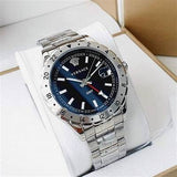 Versace Hellenyium GMT Blue Dial Silver Steel Strap Watch for Men - V11010015 Buy Now By Versace