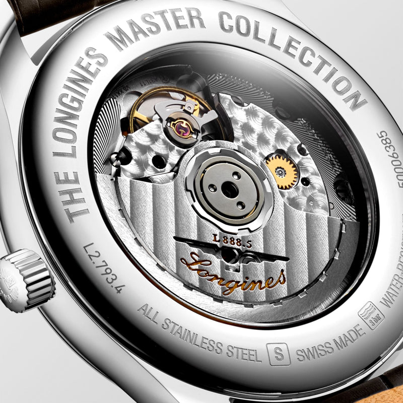 Longines Master Collection Automatic 40mm White Dial Brown Leather Strap Watch for Men - L2.793.4.77.3 Buy Now By Longines