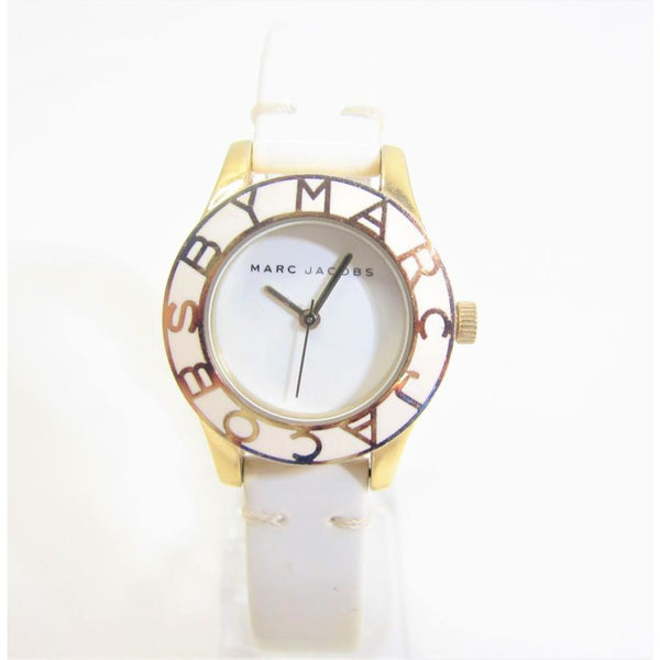 Shop Marc Jacobs Blade White Dial White Leather Strap Watch for Women - MBM1098 in USA