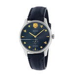 Shop Gucci G Timeless Automatic Blue Dial Black Leather Strap Watch For Men - YA126347 in USA