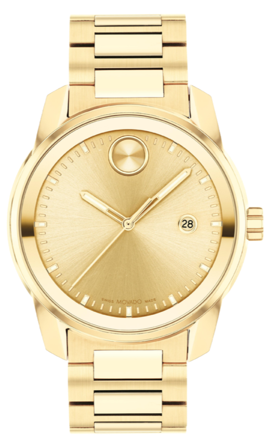 Shop Movado Bold Verso Gold Dial Gold Steel Strap Watch for Men - 3600861 in USA