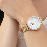 Fossil Jacqueline Moonphase Mother of Pearl Dial Gold Steel Strap Watch for Women - ES5167 Buy Now By Fossil