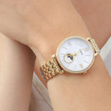 Fossil Jacqueline Moonphase Mother of Pearl Dial Gold Steel Strap Watch for Women - ES5167 Buy Now By Fossil