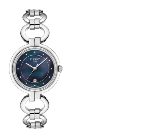 Tissot T Lady Flamingo Mother of Pearl Blue Dial Silver Steel Strap Watch for Women - T094.210.11.126.00 Buy Now By Tissot