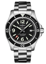 Breitling Superocean Automatic 44mm Black Dial Silver Steel Strap Watch for Men - A17367D71B1A1