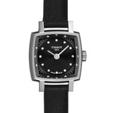 Shop Tissot Lovely Square Quartz Diamonds Black Dial Black Leather Strap Watch For Women - T058.109.16.056.00 in USA