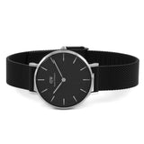 Daniel Wellington Petite Ashfield Black Dial Black Mesh Strap Watch For Women - DW00100202 Buy Now By Daniel Wellington