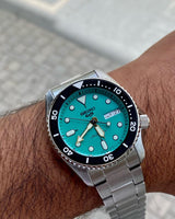Seiko 5 Sports SKX Midi Automatic Teal Dial Silver Steel Strap Watch For Men - SRPK33K1 Buy Now By Seiko