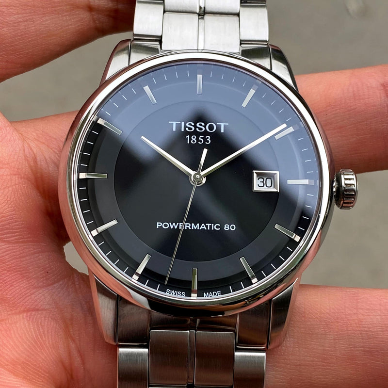 Tissot Luxury Powermatic 80 Black Dial Silver Steel Strap Watch For Men - T086.407.11.051.00 Buy Now By Tissot